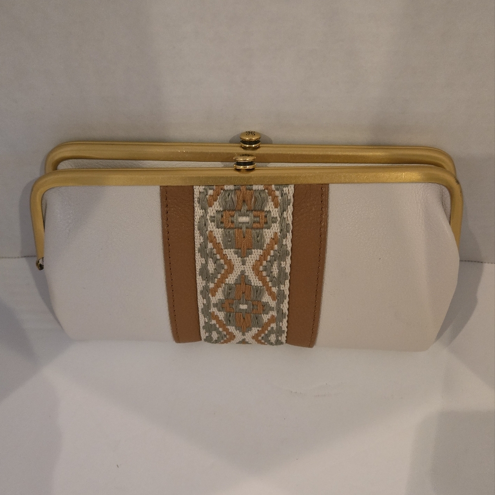 HOBO Cream and Tan Clutch Wallet